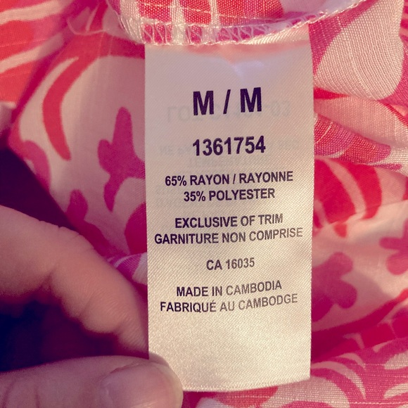 Tahari Swim Cover Up Pink Orange and White Beach Cover-Up Summer Bohemian - Picture 5 of 5